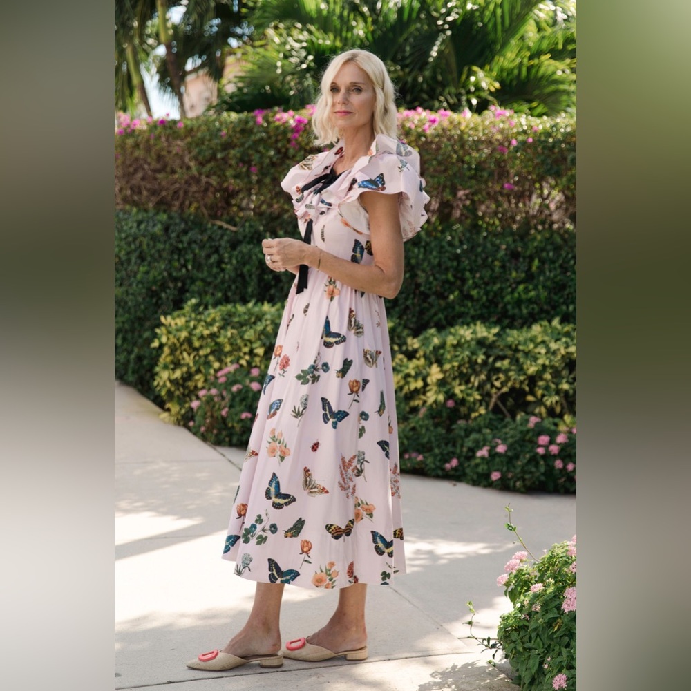 Antonio Melani Pink Butterfly Print Dress